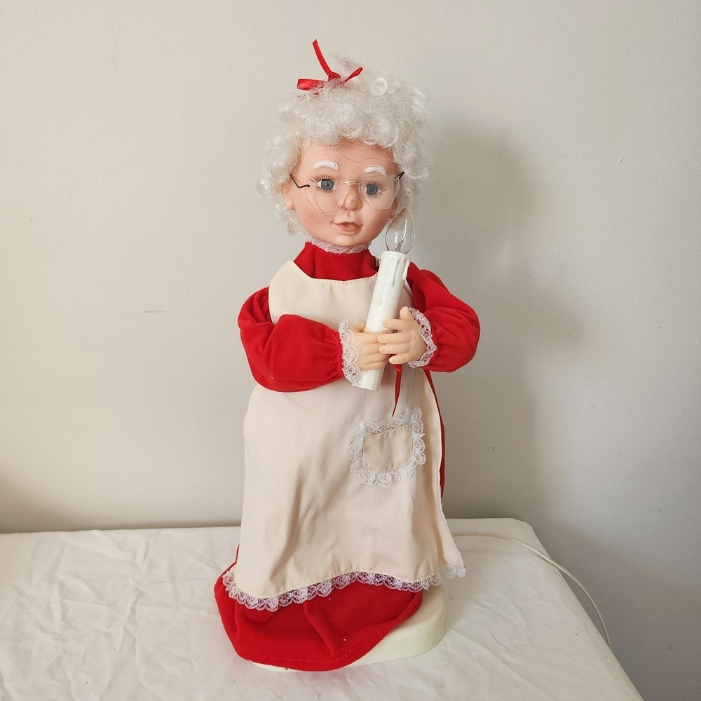 Vintage 25" Tall Magical  Mrs. Clause Illuminated and Animated Figure Santa